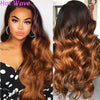 Highlight Body Wave Wig Ombre Body Wave Lace Front Human Hair Wigs For Women 13x4 Lace Frontal Wig 4X4 Lace Closure Wig 180%