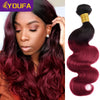 YOUFA 30 32 Inch Ombre Burgundy Body Wave Human Hair Bundles 1B Wine Red Body Wavy Human Hair Weave Bundles For Black Women