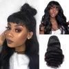 200% 250% Body Wave Wig With Bangs Human Hair WigsFull Machine Made Wigs 8-24in Brazilian Remy Human Hair For Women Fring Wig