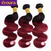 YOUFA 30 32 Inch Ombre Burgundy Body Wave Human Hair Bundles 1B Wine Red Body Wavy Human Hair Weave Bundles For Black Women